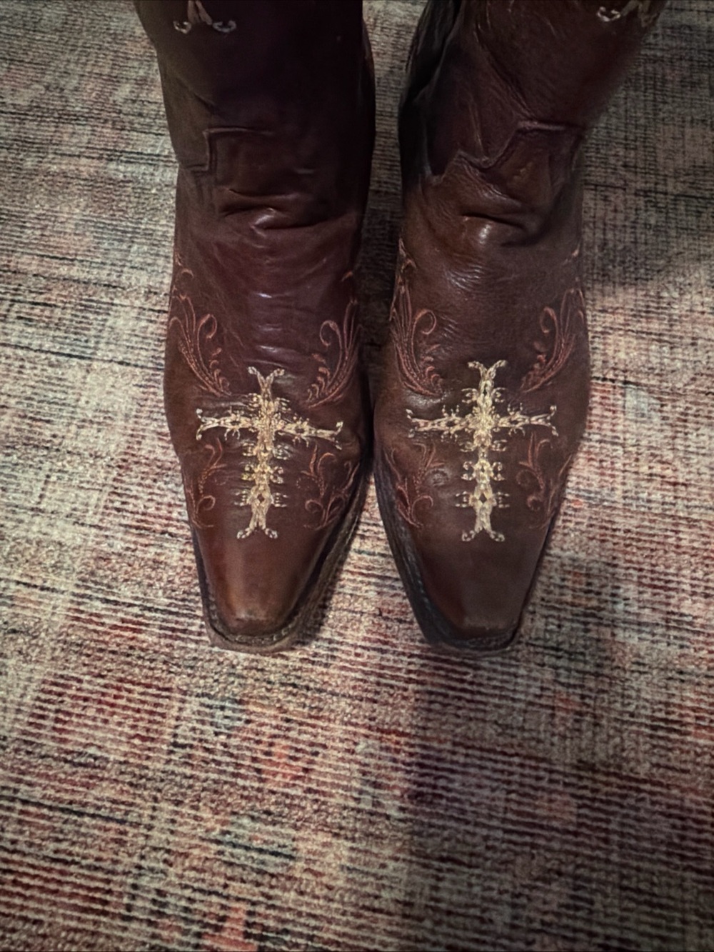 Circle G Women's Embroidered Leather Western Boots Sz 8 - Picture 5 of 8